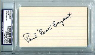 bear bryant autograph in Autographs Original