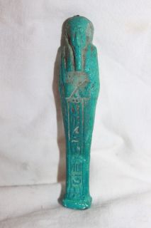 GOOD QUALITY ANCIENT EGYPTIAN USHABTI WITH HEIROGLYPHICS 26th DYN