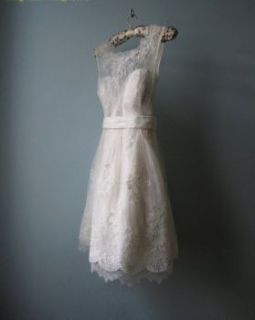 2012 White/Ivory High neck short beach noble wedding dress/gown 6 8 10 