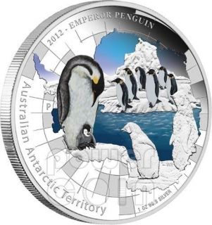 EMPEROR PENGUIN Australian Antarctic Territory Silver Coin 1 