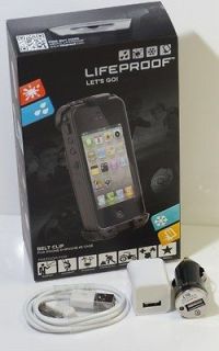 Lifeproof Life Belt Clip Case Cover For iPHONE 4 4S + Wall Charger 