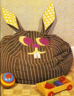 Vintage Sewing Pattern Crazy Giant Bunny Bean Bag Chair