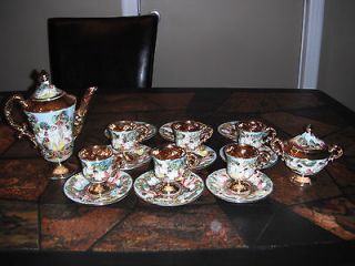 Newly listed CAPODIMONTE Antique Cherubins Golden Teacup Sugar & Tea 
