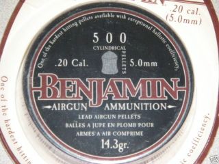 Benjamin Crosman 5mm Pellets 500 ct .20 cal hunting P50