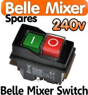 Belle Cement Concrete Mixer 240v ON OFF Switch Minimix 150 Spares 