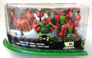 BEN 10 OMNIVERSE ALIEN COLLECTION   TEN 4 FIGURES (FOUR ARMS, AZMUTH 
