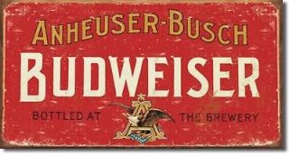 Weathered ANHEUSER BUSCH BUDWEISER Beer Vintage Bar Pub Metal Tin Sign 