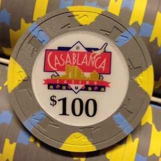150 $100 Casablanca Aruba Casino Chips PAULSON CLAY Top Hat Cane 