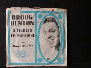 TICKETS TO PARADISE Brook Benton R&B soul JUKEBOX 45 rpm RECORDS For 