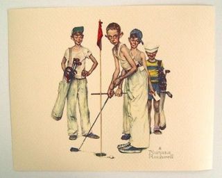 Vintage 1970s Norman Rockwell Missed Sporting Boys Golf Print FREE 