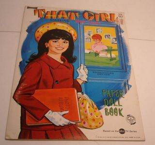 Vintage 1967 That Girl Marlo Thomas Paper Doll Book Unused Saalfield 