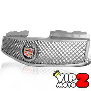 03 07 Cadillac CTS EURO Glossy Chrome Front Grille Grill +Emblem 