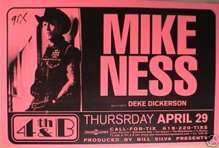 MIKE NESS 2005 SAN DIEGO TOUR POSTER SOCIAL DISTORTION