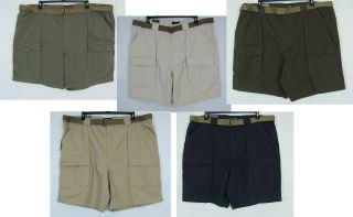 St. Johns Bay Belted Hiking Mens Big & Tall Cargo Shorts Sizes 44 