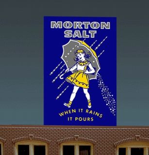 Morton Salt Animated Sign   Miller Engineering H0 or N scales 1.5 w x 