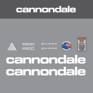 0508 White Cannondale R600 Bicycle Stickers   Decals   Transfers