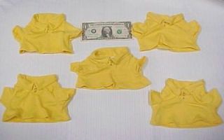 Lot 5 Greek Doll Clothes Yellow Polo Shirts, Tops, Teddy Bear Figurine 