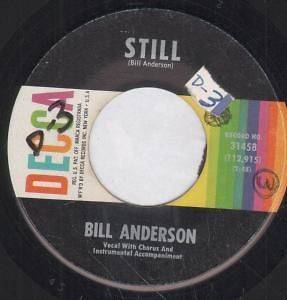 BILL ANDERSON still 7 b/w you made it easy (31458) sticker on label 