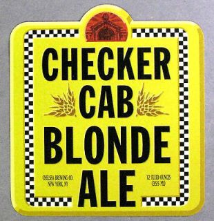 Chelsea Brewing Co CHECKER CAB BLONDE ALE beer label NY 12oz
