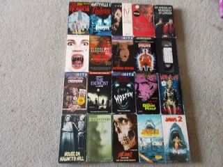 Horror VHS set 20 Halloween Films  Evil Dead 2, The Exorcist, Jaws 3 
