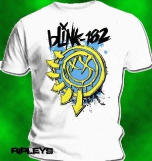 Official T Shirt BLINK 182 Logo WHITE SMILEY 2.0 All Sizes