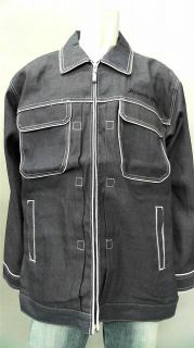 Johnny Blaze Mens XL Cotton Jean Jacket Dark Blue Denim Designer 