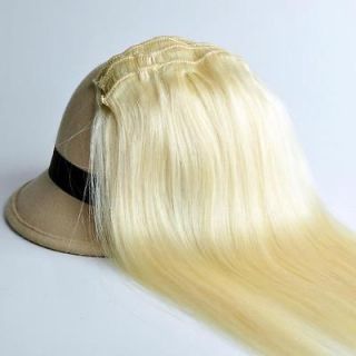 16INCH 40CM CLIP IN HUMAN HAIR EXTENSIONS bleach blonde #613