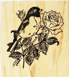 Blue Ridge Impressions rubber stamp Bird Rose Breasted Grosbeak Rose 