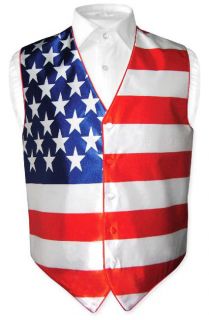 Mens American Flag Dress Vest size Small
