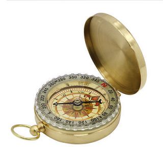 Delicate Brass Pocket Watch Style Outdoor Sport Camping Compass New