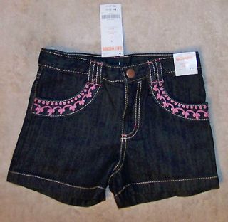   5T Gymboree SEASHELL CORAL OUTLET Embroidered Denim Blue Jean Shorts