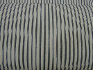 Extra Wide Upholstery Ticking Fabric Blue Cream Stripe