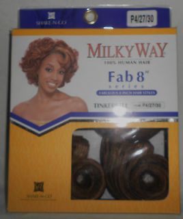 MilkyWay, 100% Human, Tinkerbell Fab 8 weaving hair, 8 long,Color #P4 