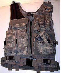 ACU Tactical Hunting/Paintball Vest w Gun Holster Pouch