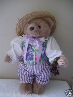 Bearly People Bear Boy Teddy Bear Grapes 17 Inches Vintage Teddy Bear 
