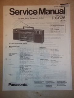 Panasonic Service Manual~RX C36 Radio/Cassette​/Boombox