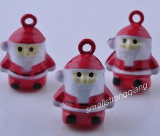 10 pcs Xmas Christmas Santa Claus Jingle Bells Beads Charms pendants 