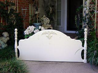 FABULOUS French White Old Shabby Headboard Chic For Queen Or Full Beds 