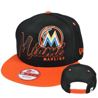 MLB New Era 9Fifty 950 Logo Class Flat Bill Snapback Hat Cap Miami 