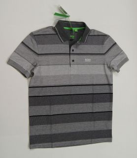 HUGO BOSS GREEN Paddy 1 Modern Fit Striped Polo Shirts NEW NWT