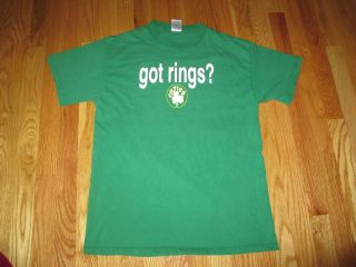 BOSTON CELTICS GOT RINGS? 17 Championship Banners (MED) T Shirt