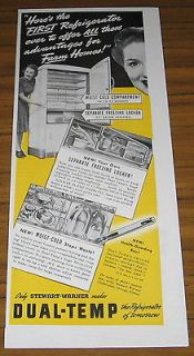 1941 Vintage Ad Dual Temp Refrigerators Stewart Warner Chicago,IL