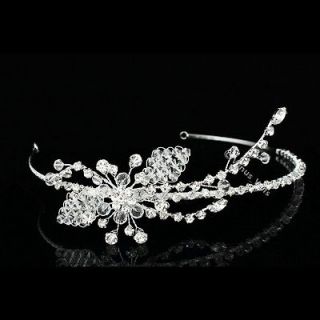 Bridal Wedding Flower Bouquet Rhinestone Crystal Headband Tiara V843