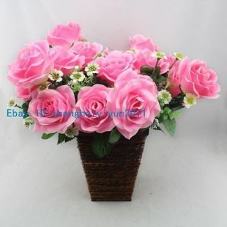 20 PCS Beautiful Artificial Flower Silk Rose Buds Wedding Bouquet 