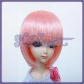 PRINCESS Pink BOB Short Hair Wig for 6 7 1/6 BJD Super Dollfie YOSD 