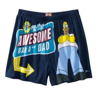 THE SIMPSONS The Best Awesome Bad A** DAD Mens BOXER BOXERS ~ S 