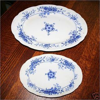 Booths England Poppy Pattern Platters Serving Dishes Onion Flow Blue 