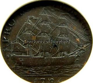 NGC VF25 CERTIFIED 1794 GREAT BRITAIN SAILING SHIP HALFPENNY