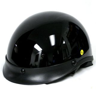 New Motorcycle Scooter Half Face Helmet Glossy Black Size S M L XL XXL 