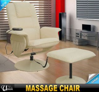 TV Office Vibration Massage Chair Professional PU Leather With Ottoman 